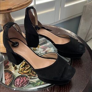 Worn once, Bernardo, size 8, Black Block High Heels, COZY!